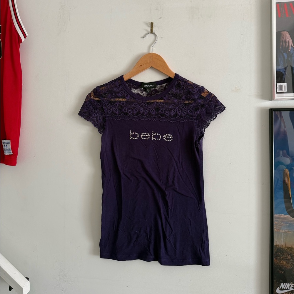 bebe y2k vintage lace top 🍇